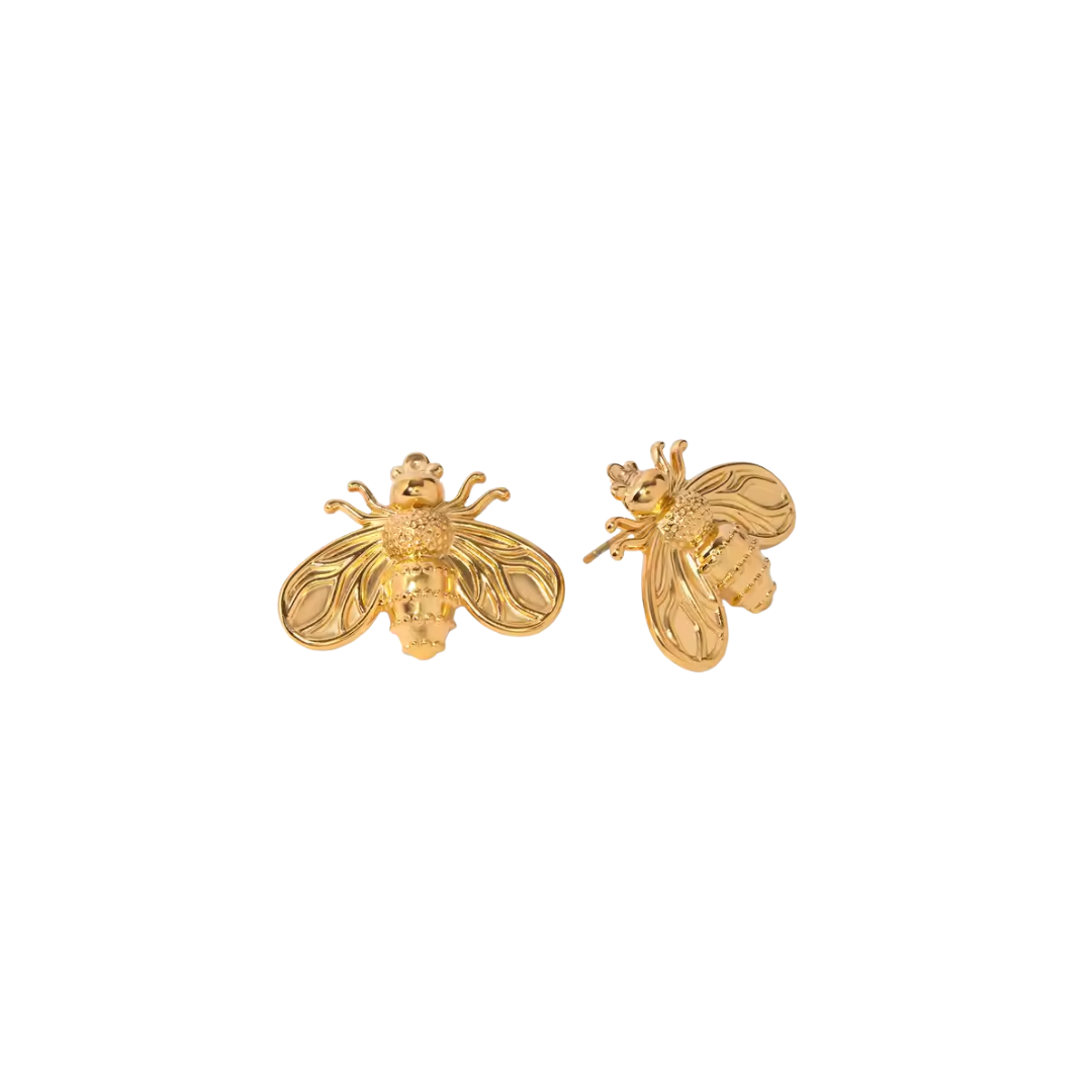 Golden bee earrings