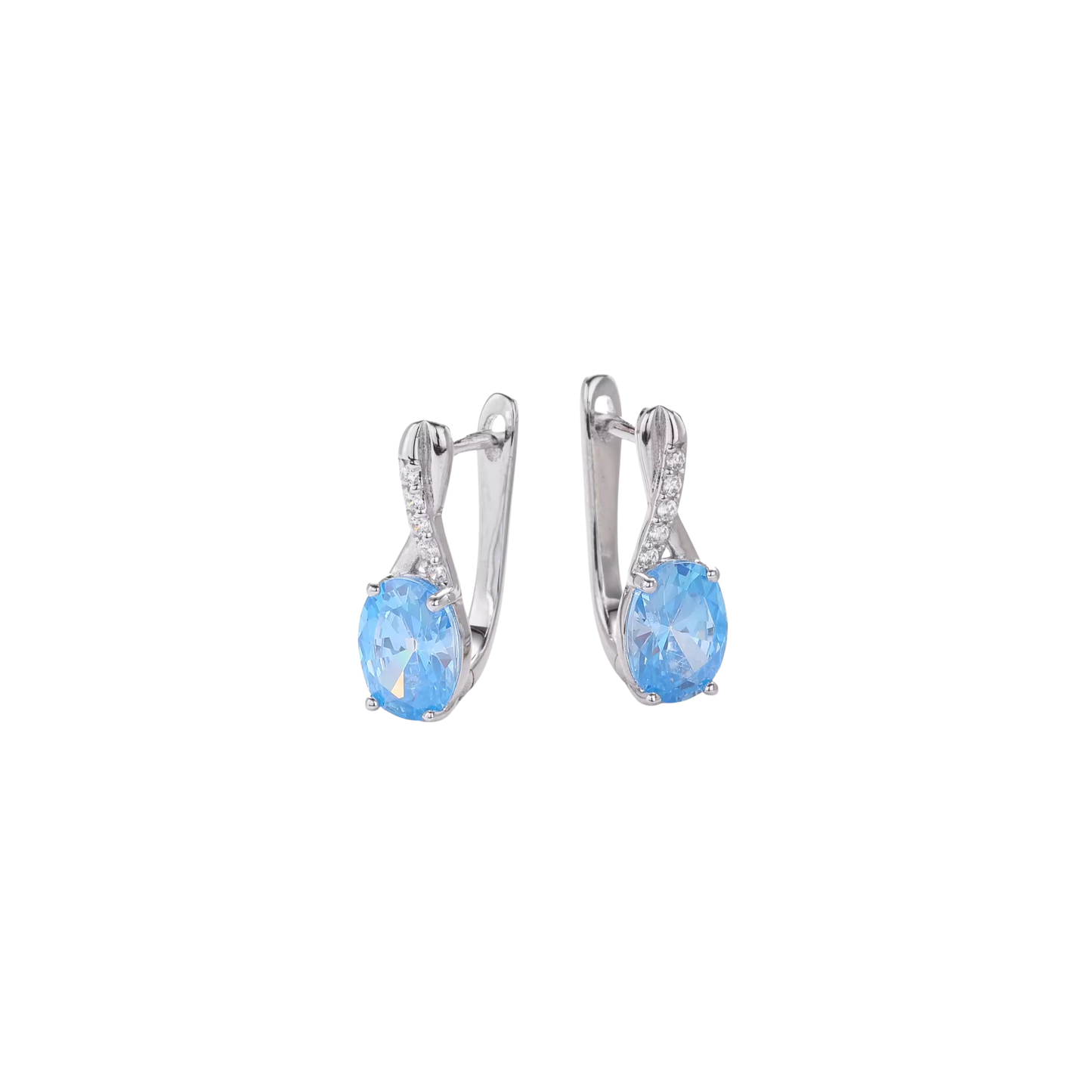 Blue Princess Silver Earrings