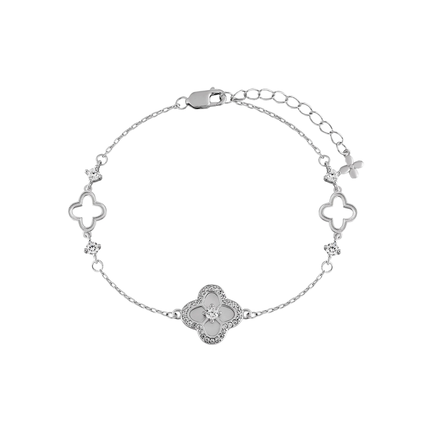 Elegant Cleff Silver Bracelet