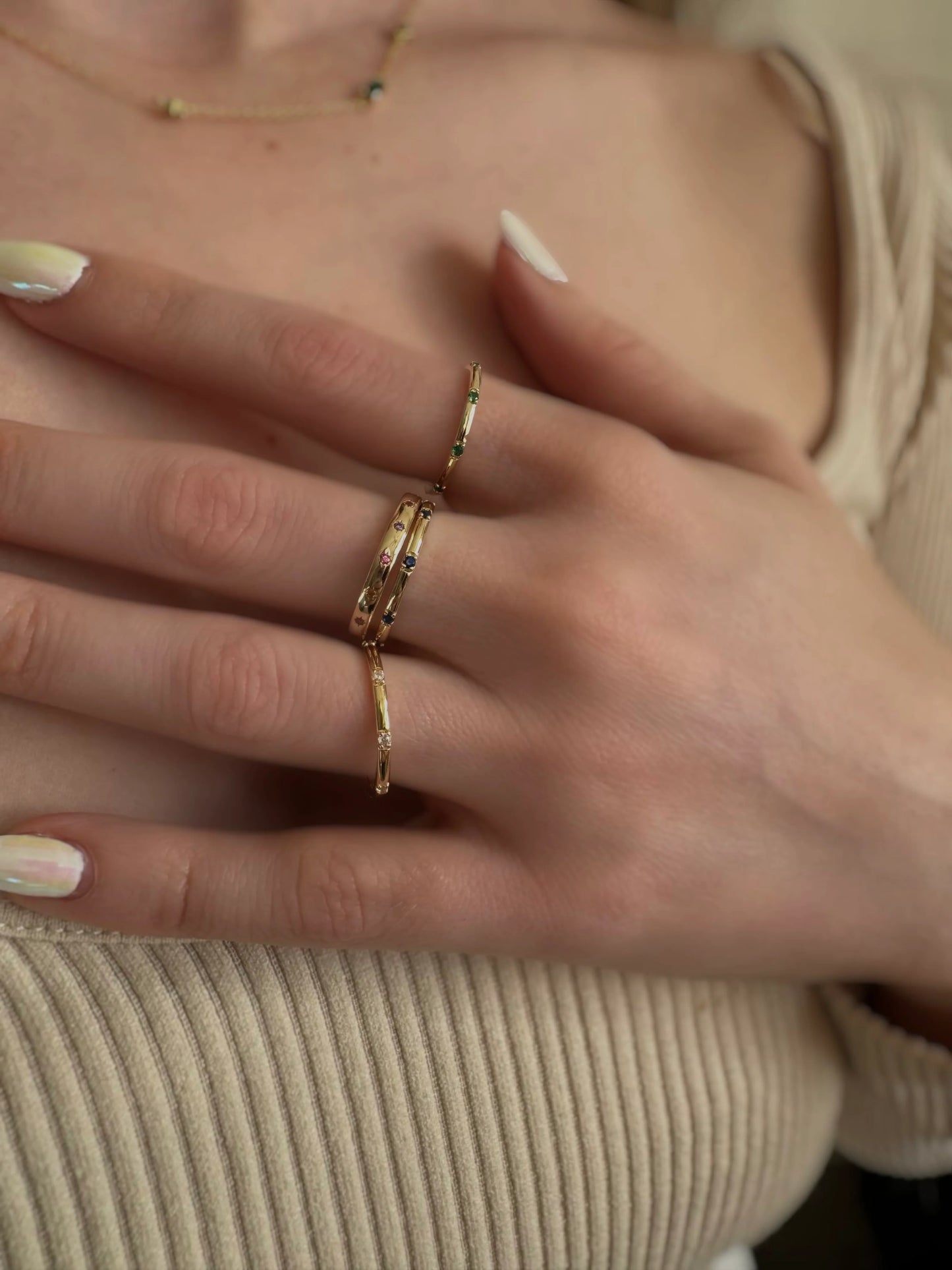 Round Spark Clear Ring