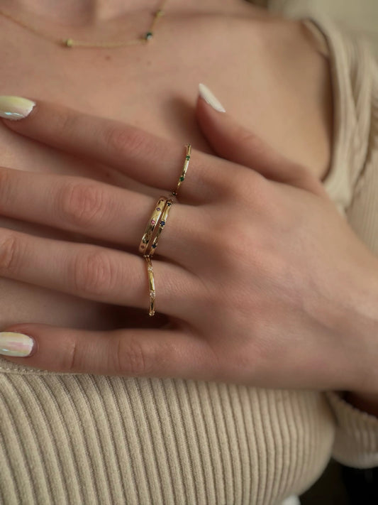 Round Spark Clear Ring