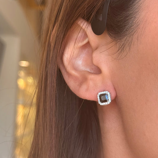 Silver Midnight Studs