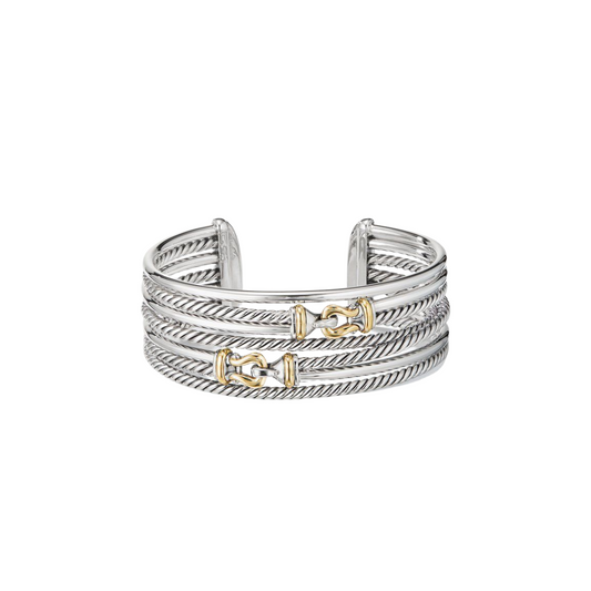 David dual silver cuff bracelet