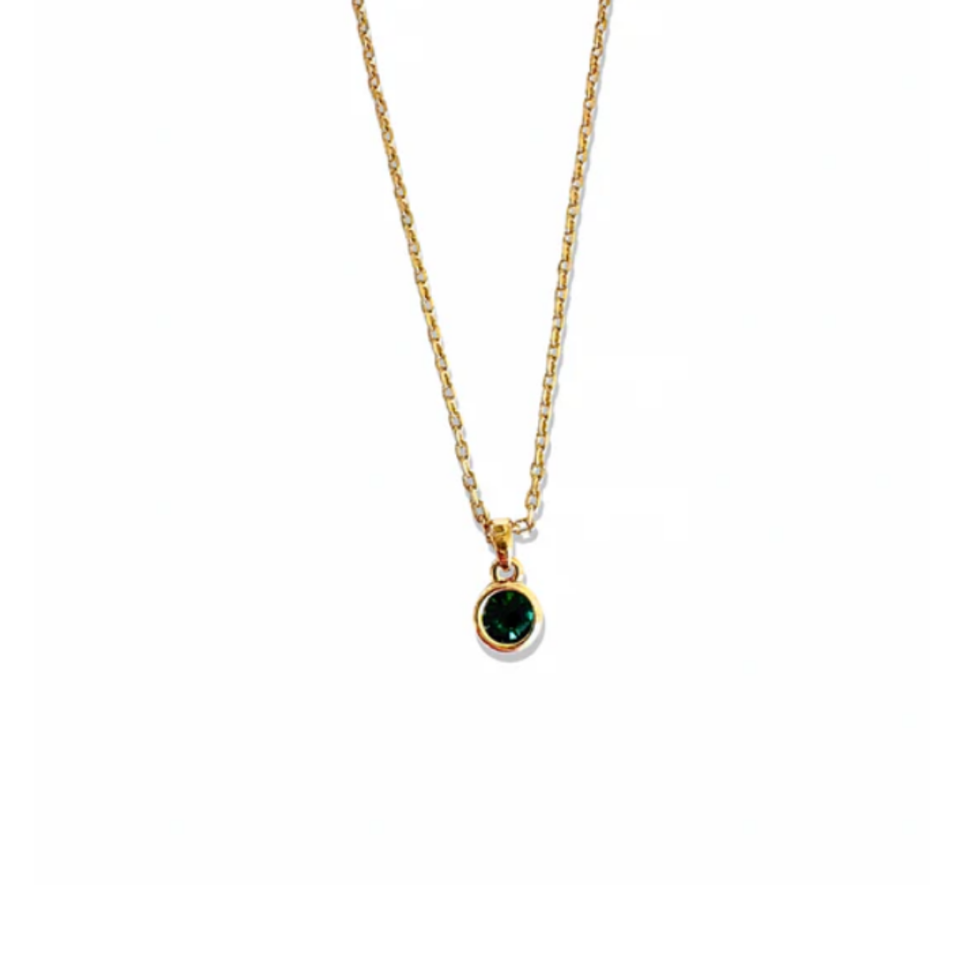 Green Solitaire Pendant Necklace