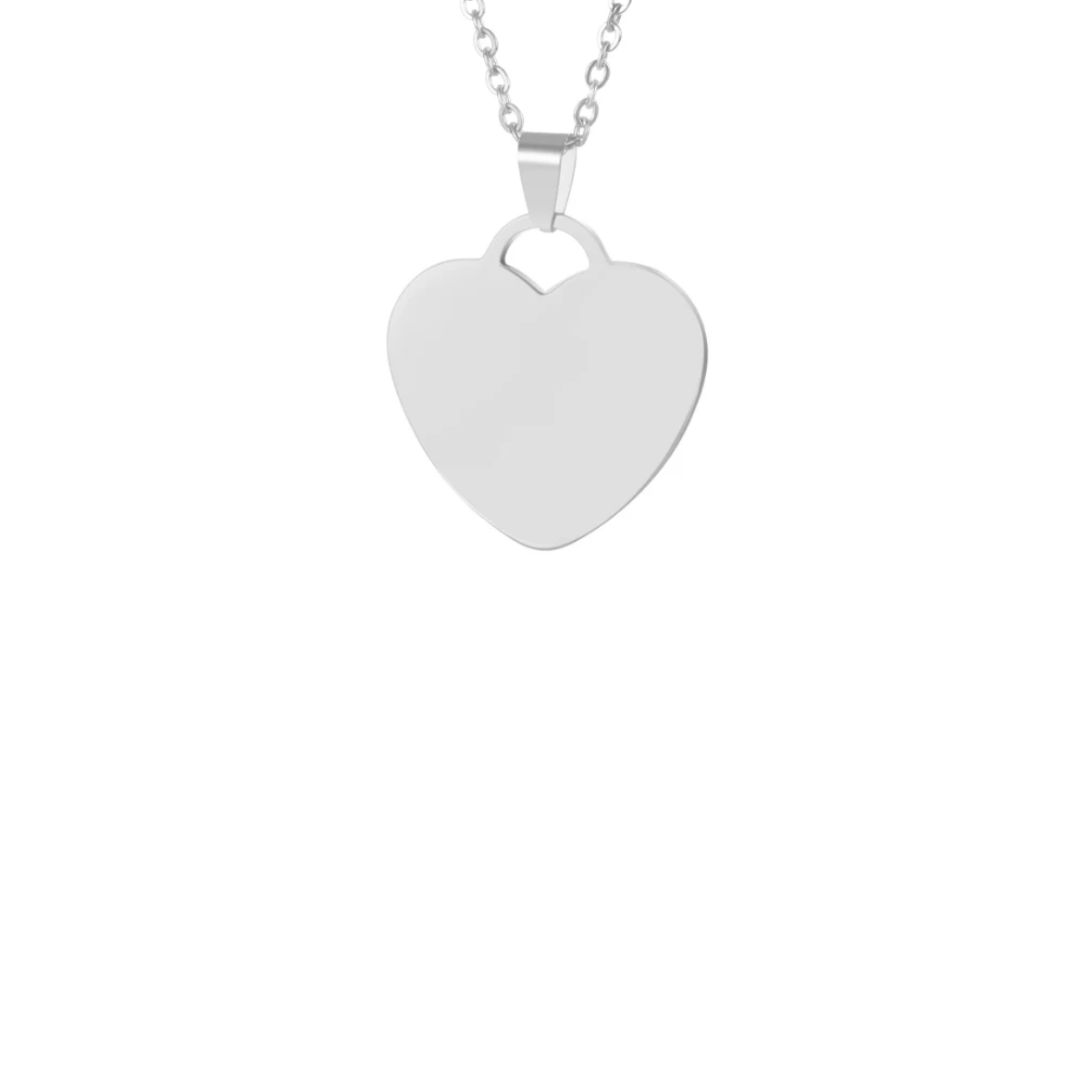 Engravable silver mini heart