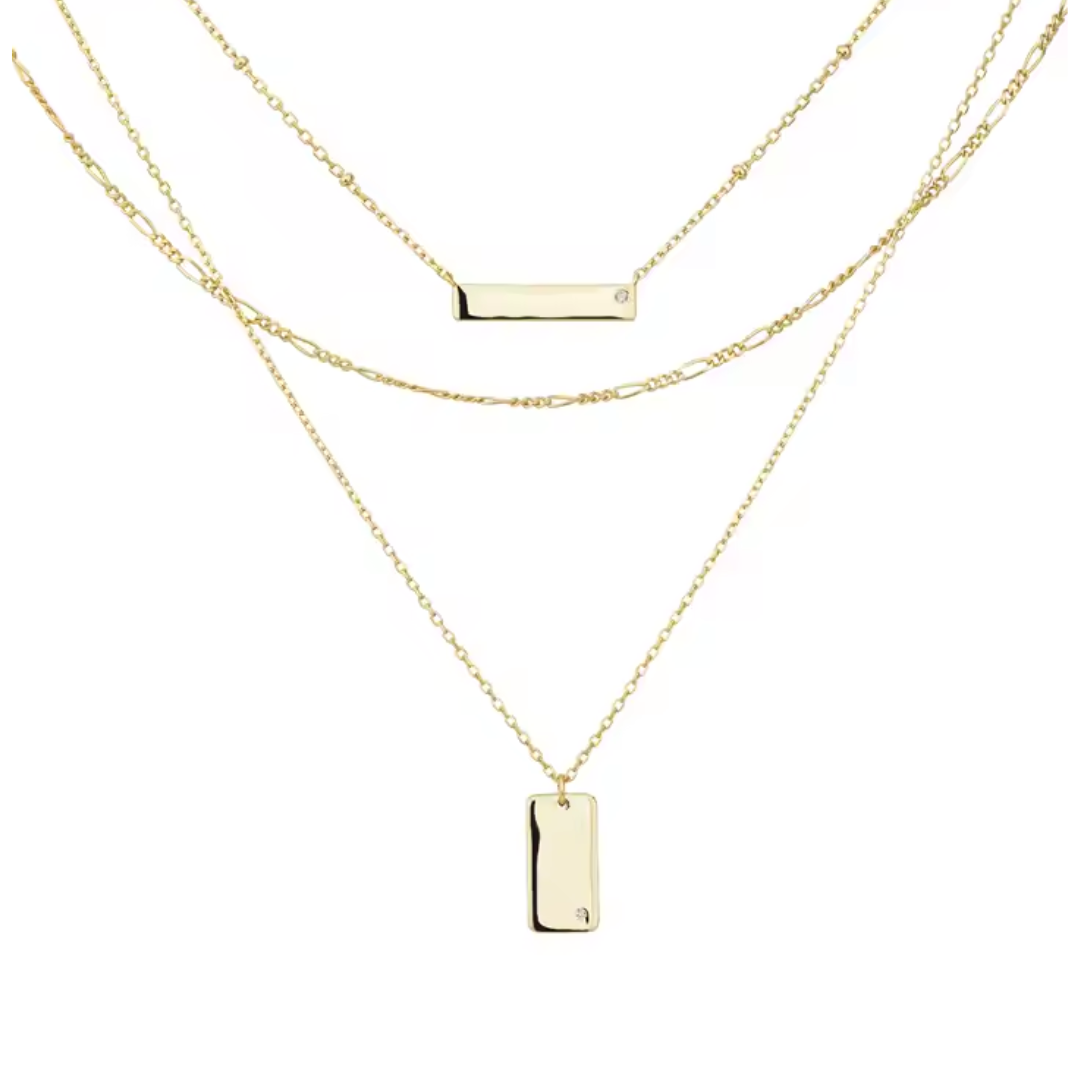 Triple boho golden necklace