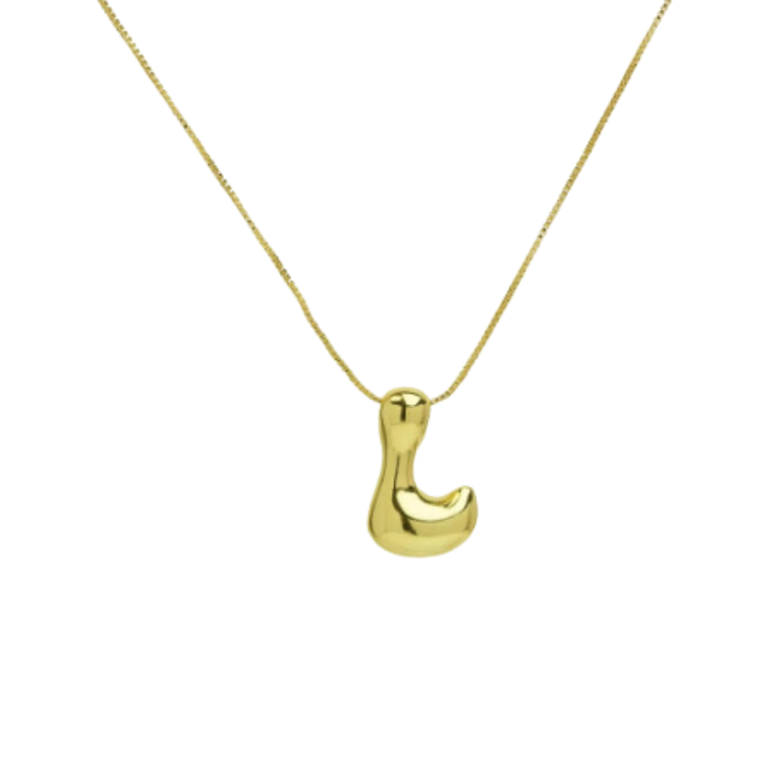 Bubble initial necklace