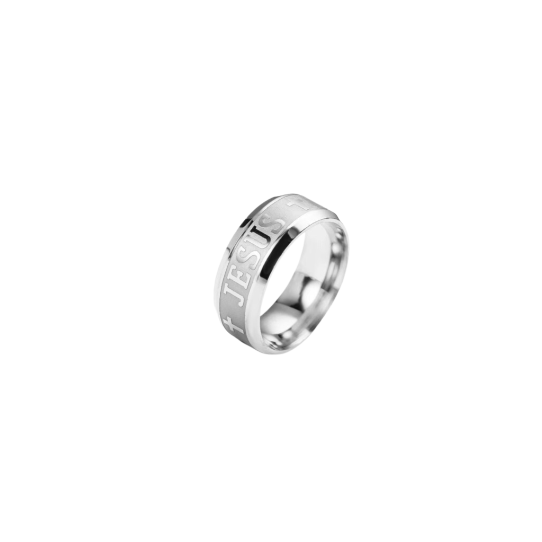 Silver ring jesus