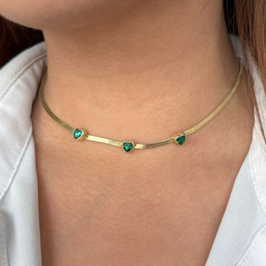 Heart snake necklace