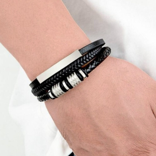 Massimo Silver Black Bracelet