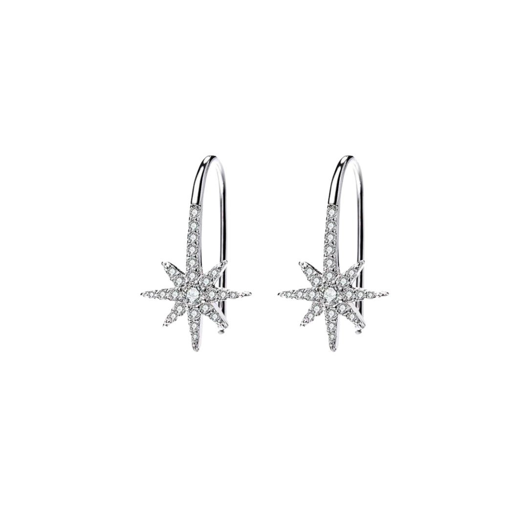 Shiny star drop earrings