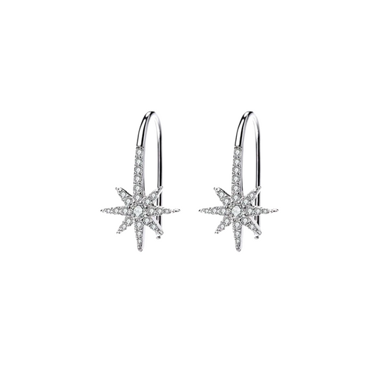 Shiny star drop earrings