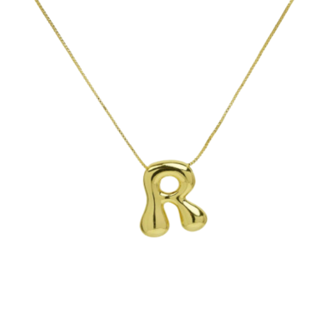 Bubble initial necklace