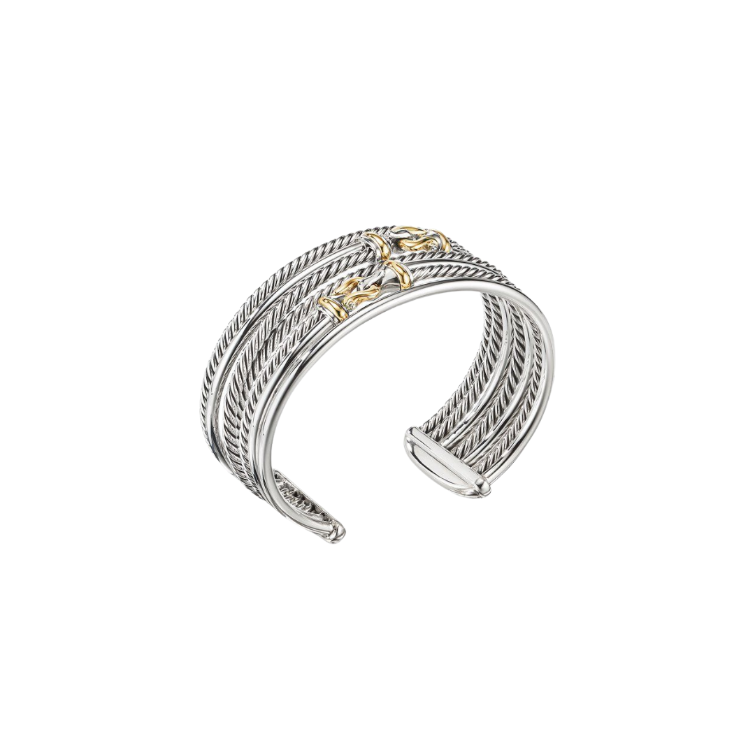 David dual silver cuff bracelet