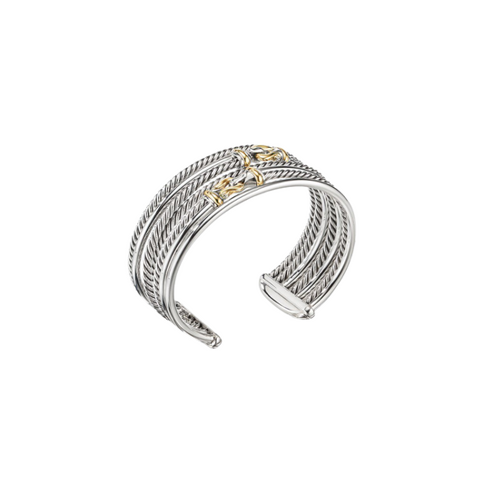 David dual silver cuff bracelet