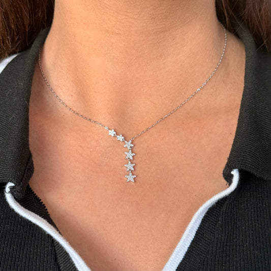 Silver Lariat Star Necklace