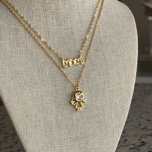 Mom Shiny Golden Necklace