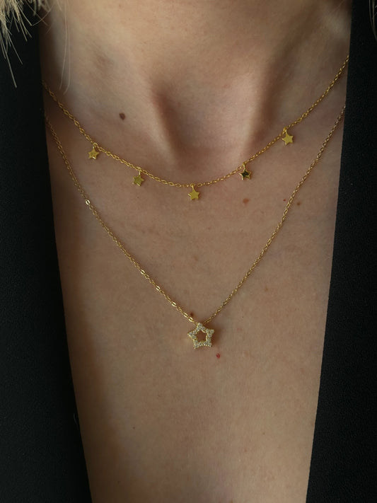 Contour Mini Star Golden Necklace