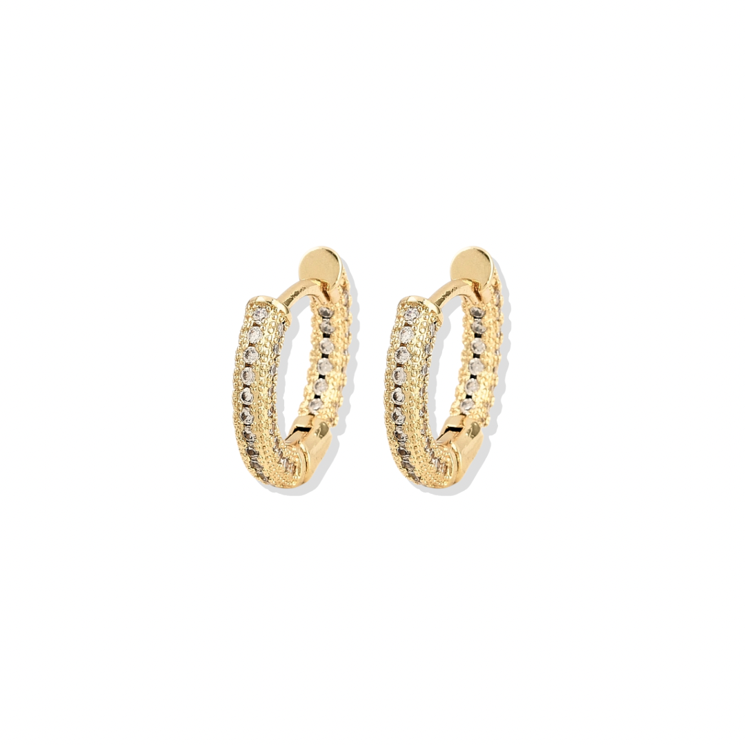 Micro Pave Round Hoops
