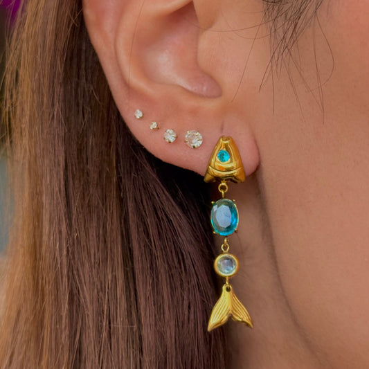 Light Blue Fish Studs
