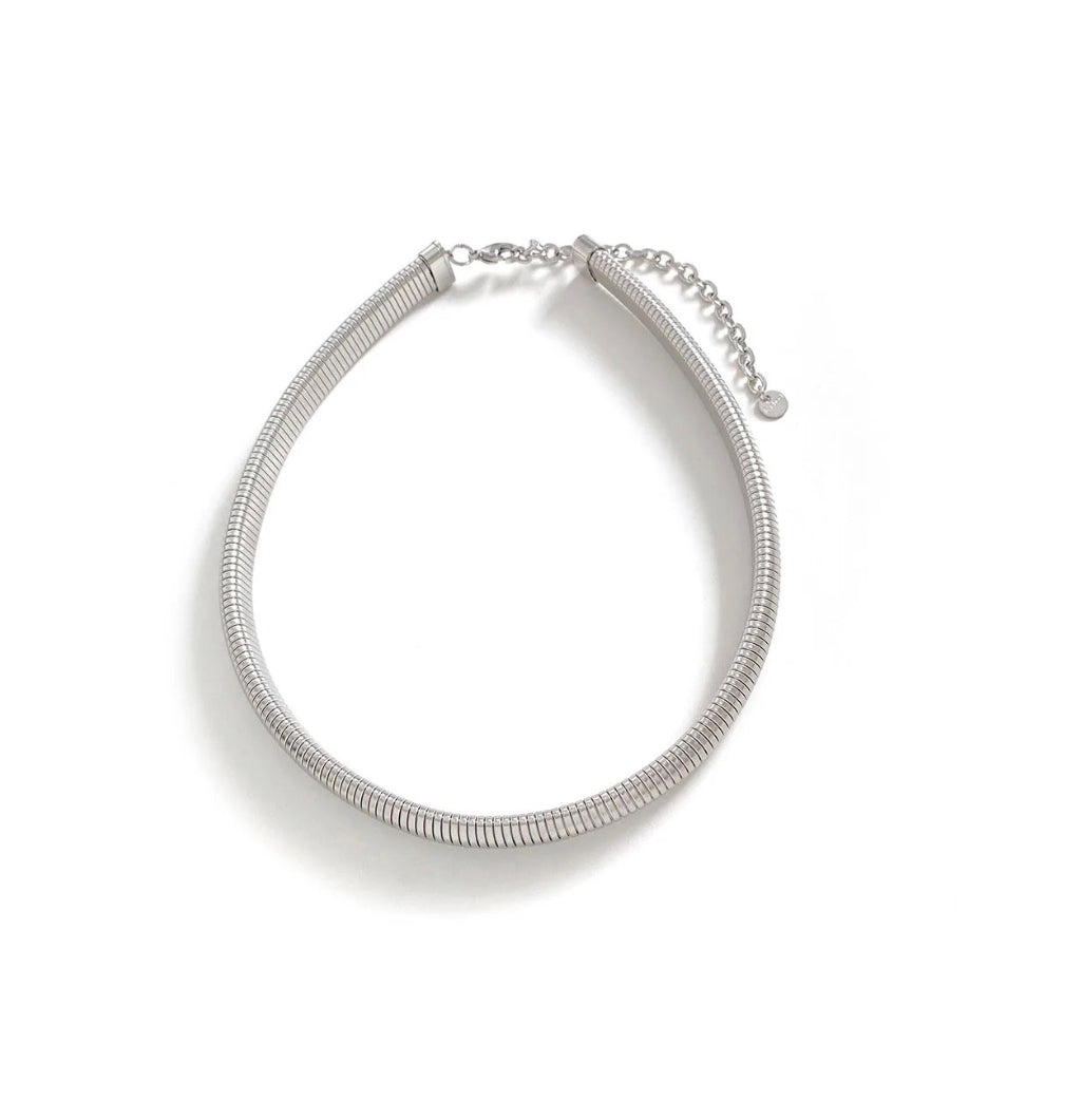 Bold snake silver necklace