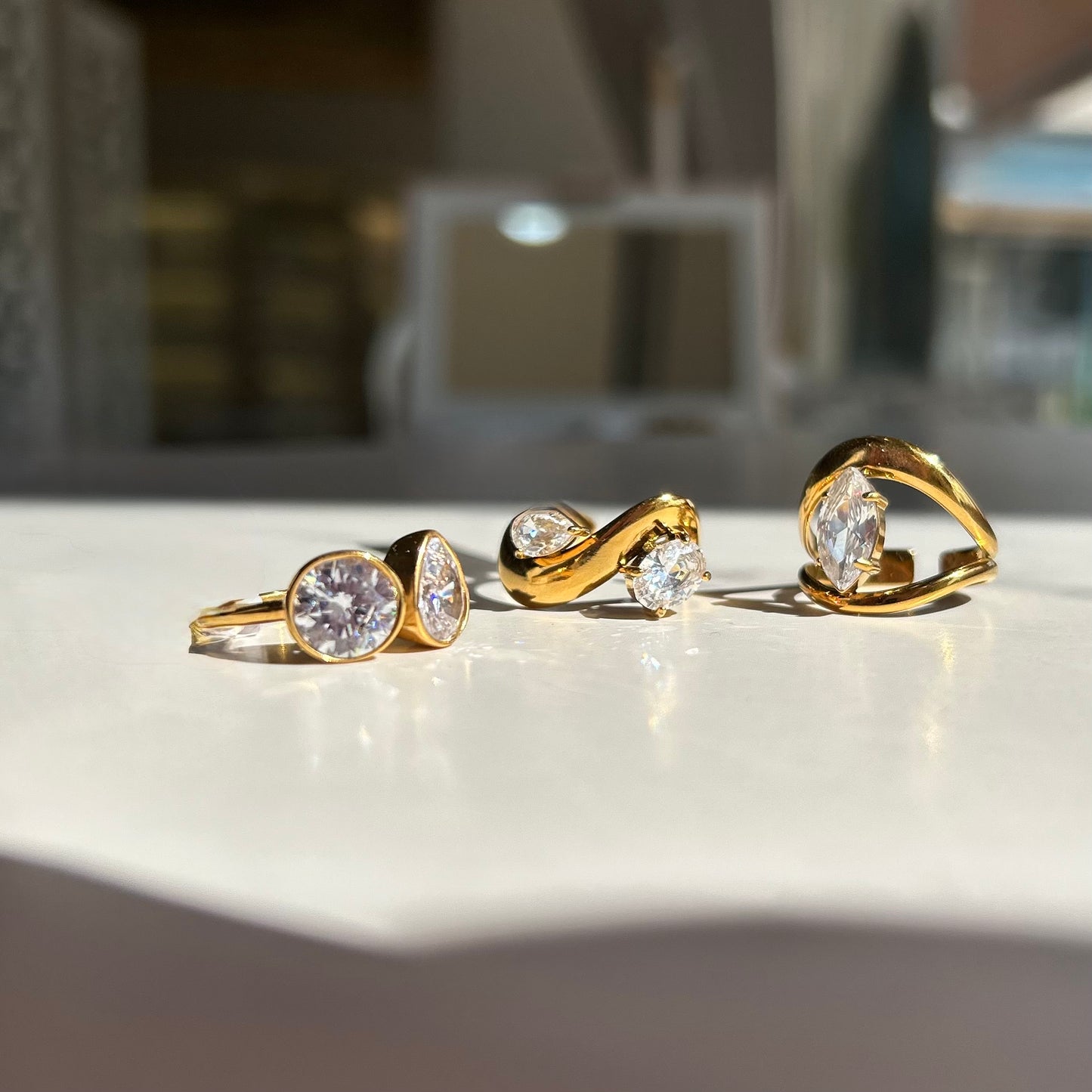 Double Spark Golden Ring