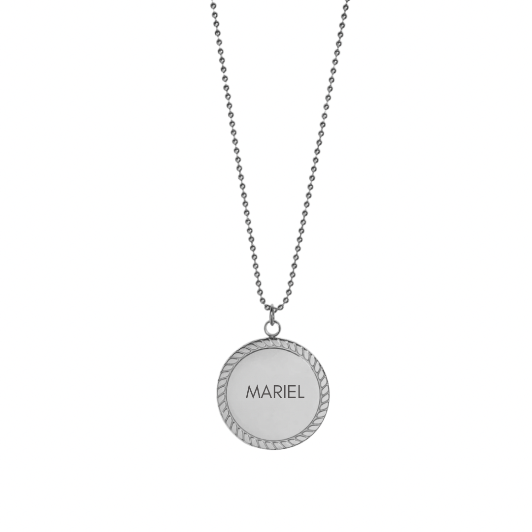 Dije medalla trenzada plata