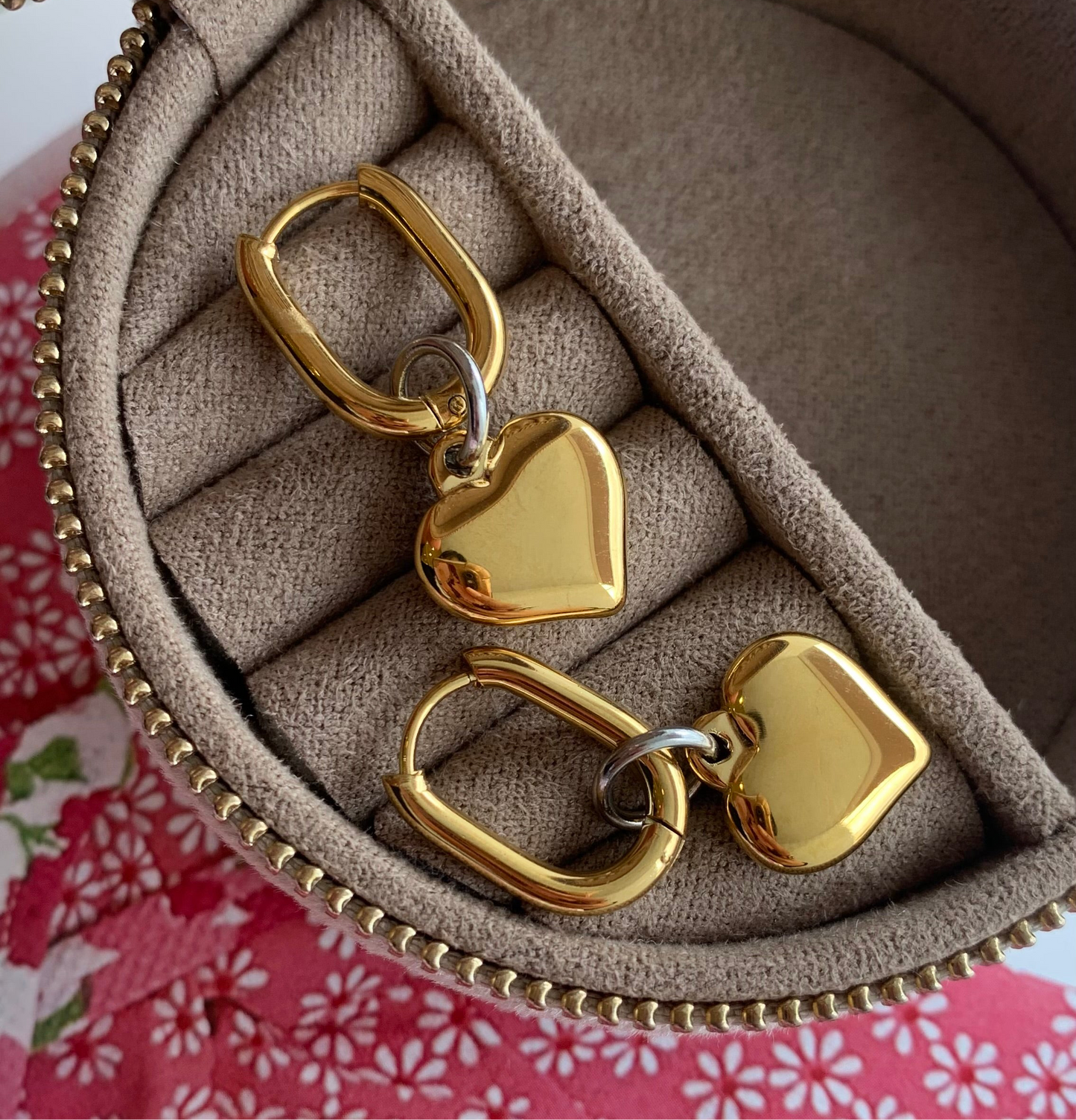 HEART DROP DUAL HOOPS