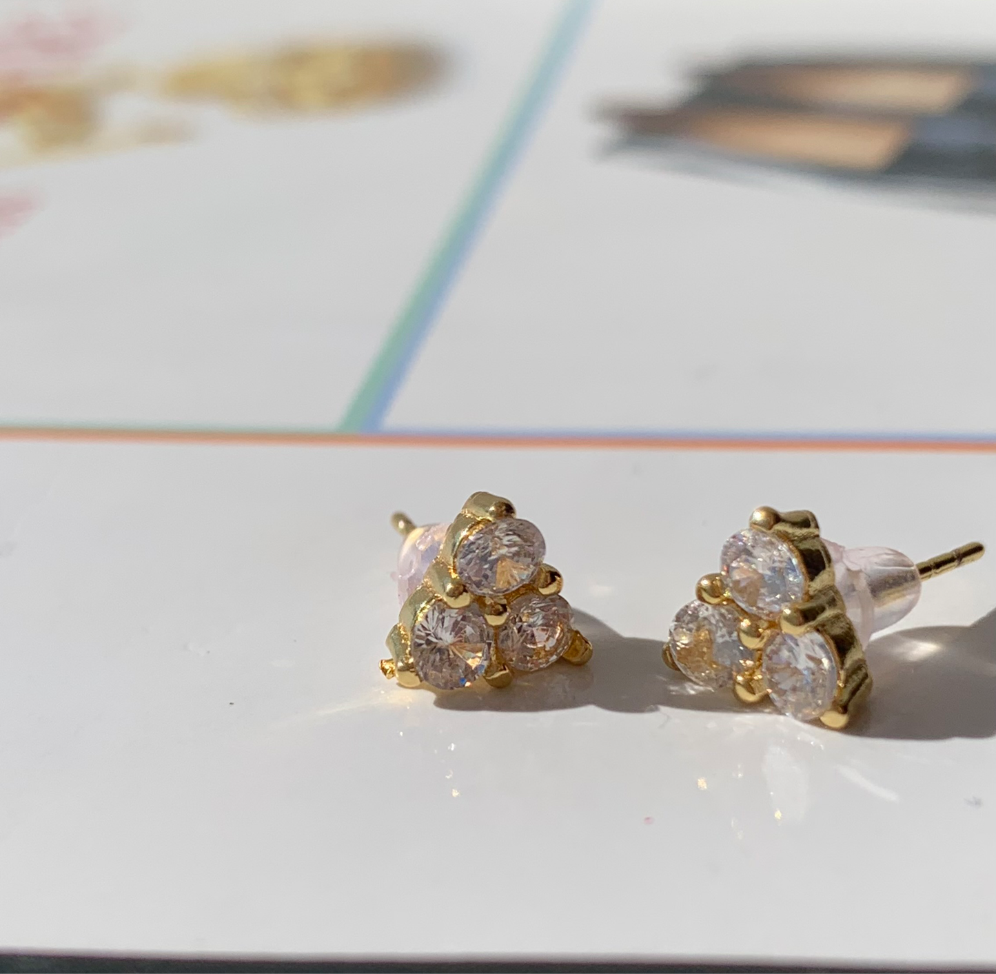Triple spark golden studs