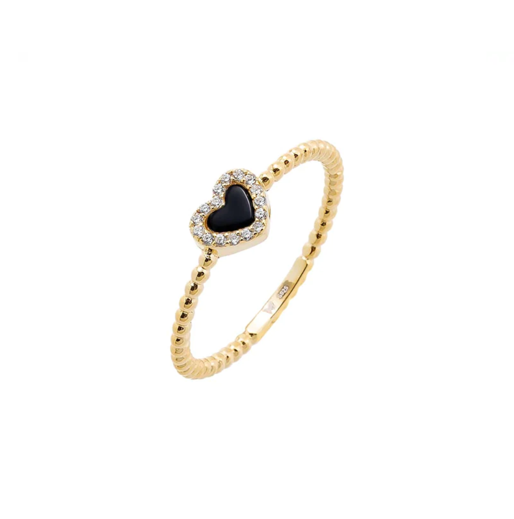 Heart & dots ring