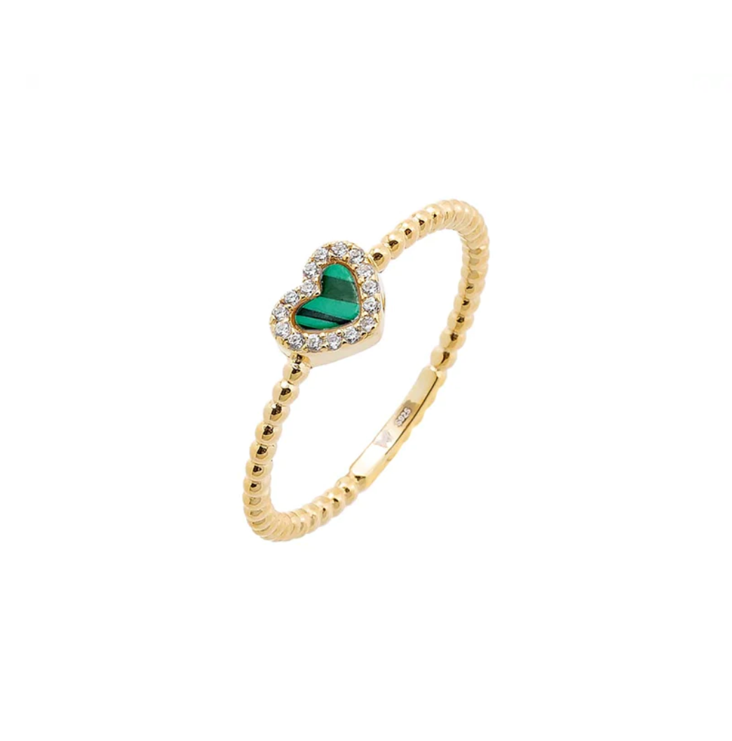 Heart & dots ring