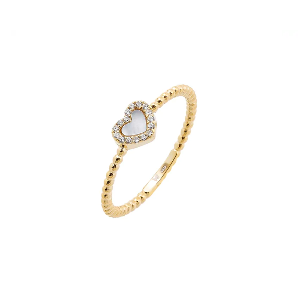 Heart & dots ring