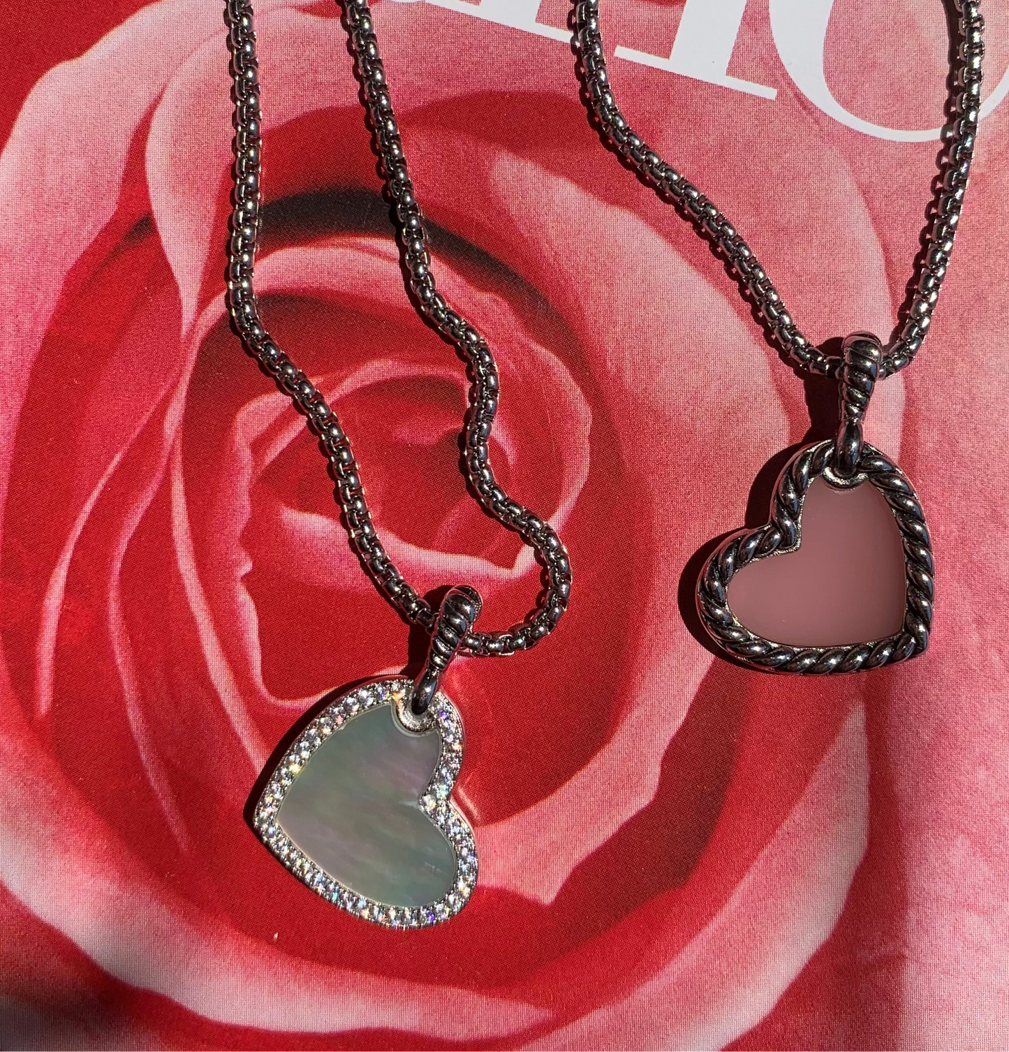 DAVID WHITE HEART SILVER NECKLACE