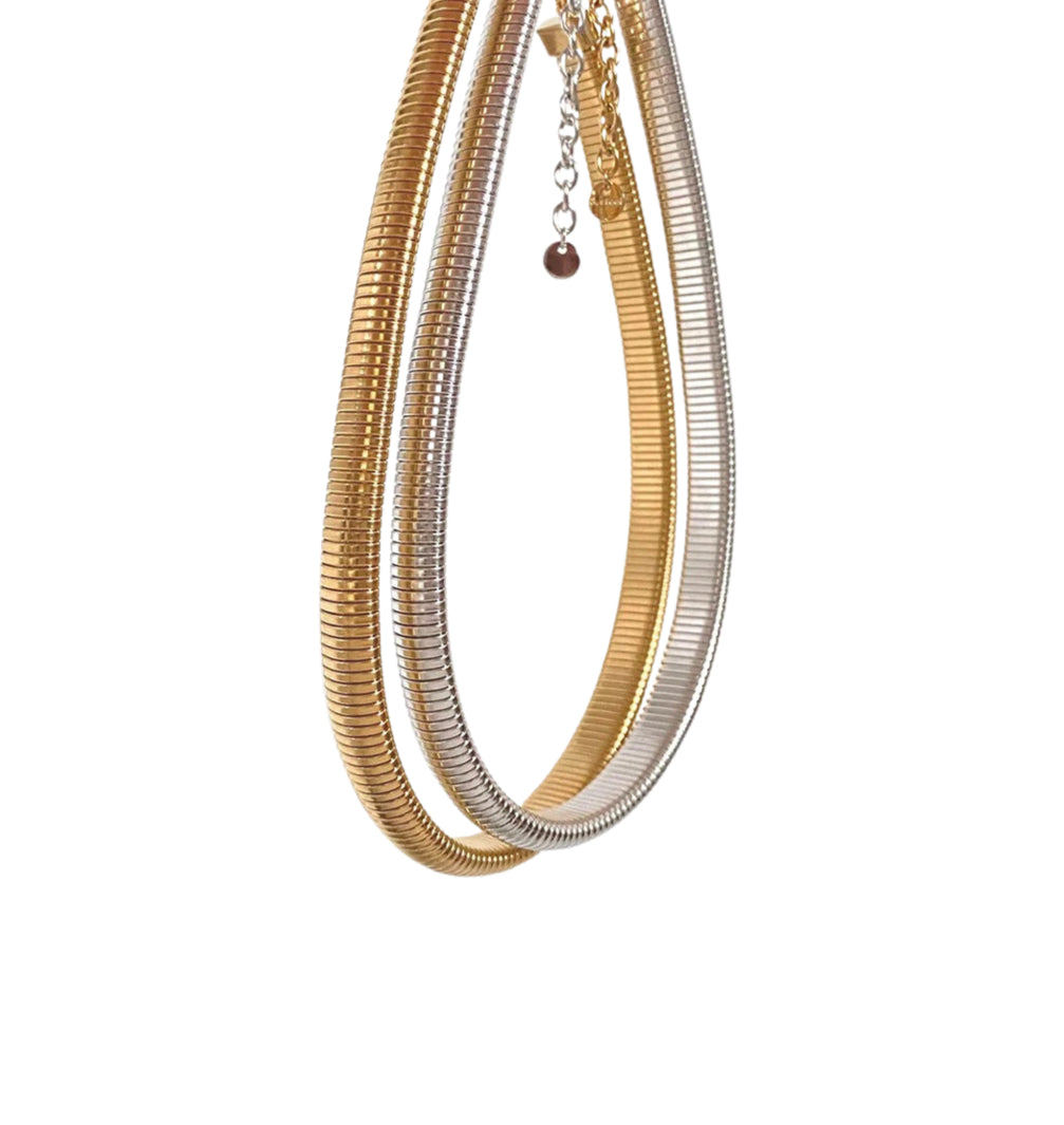 Bold snake gold necklace