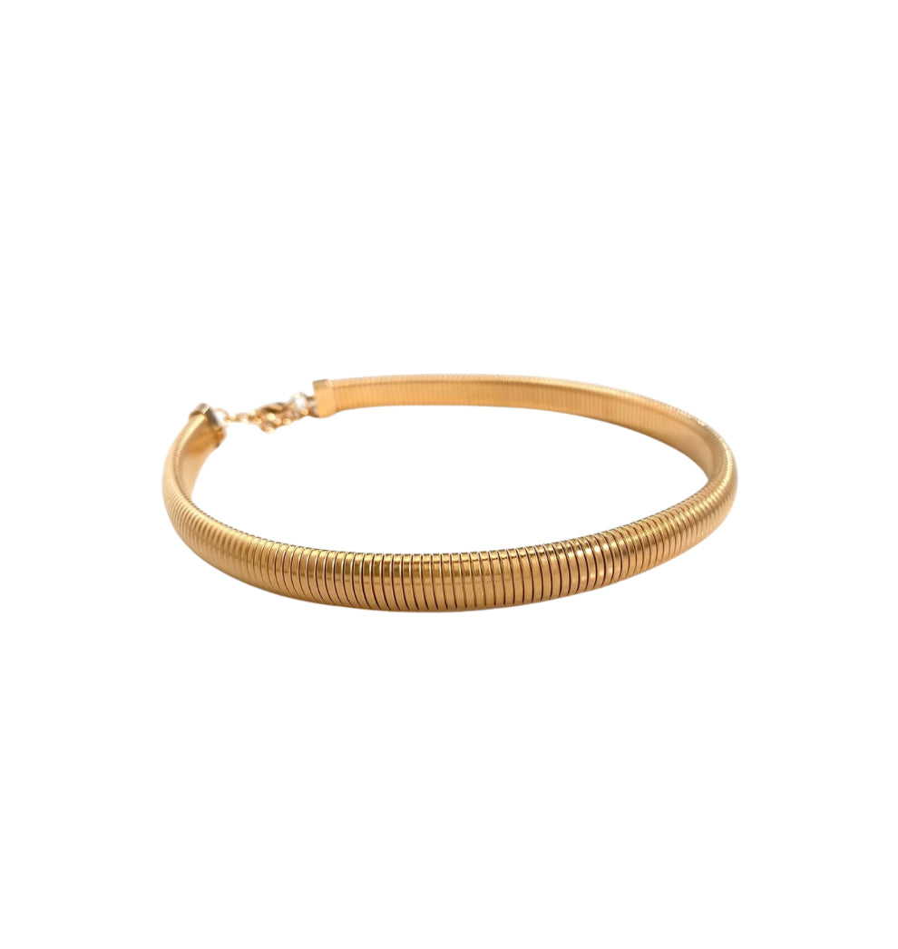 Bold snake gold necklace