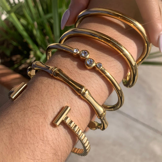 Bamboo golden bracelet