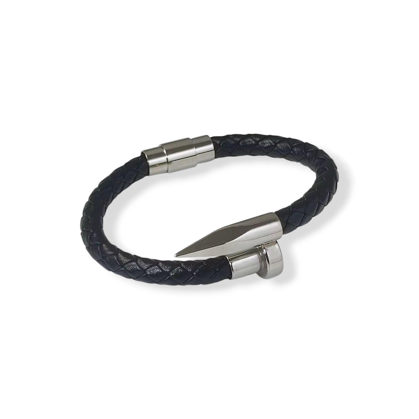 Silver nail bracelet