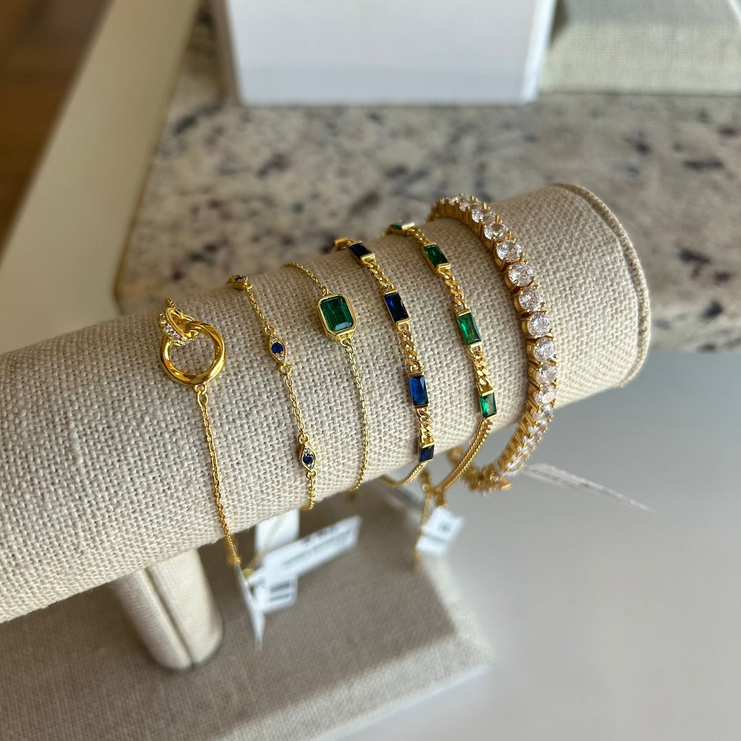 Gold emerald bracelet