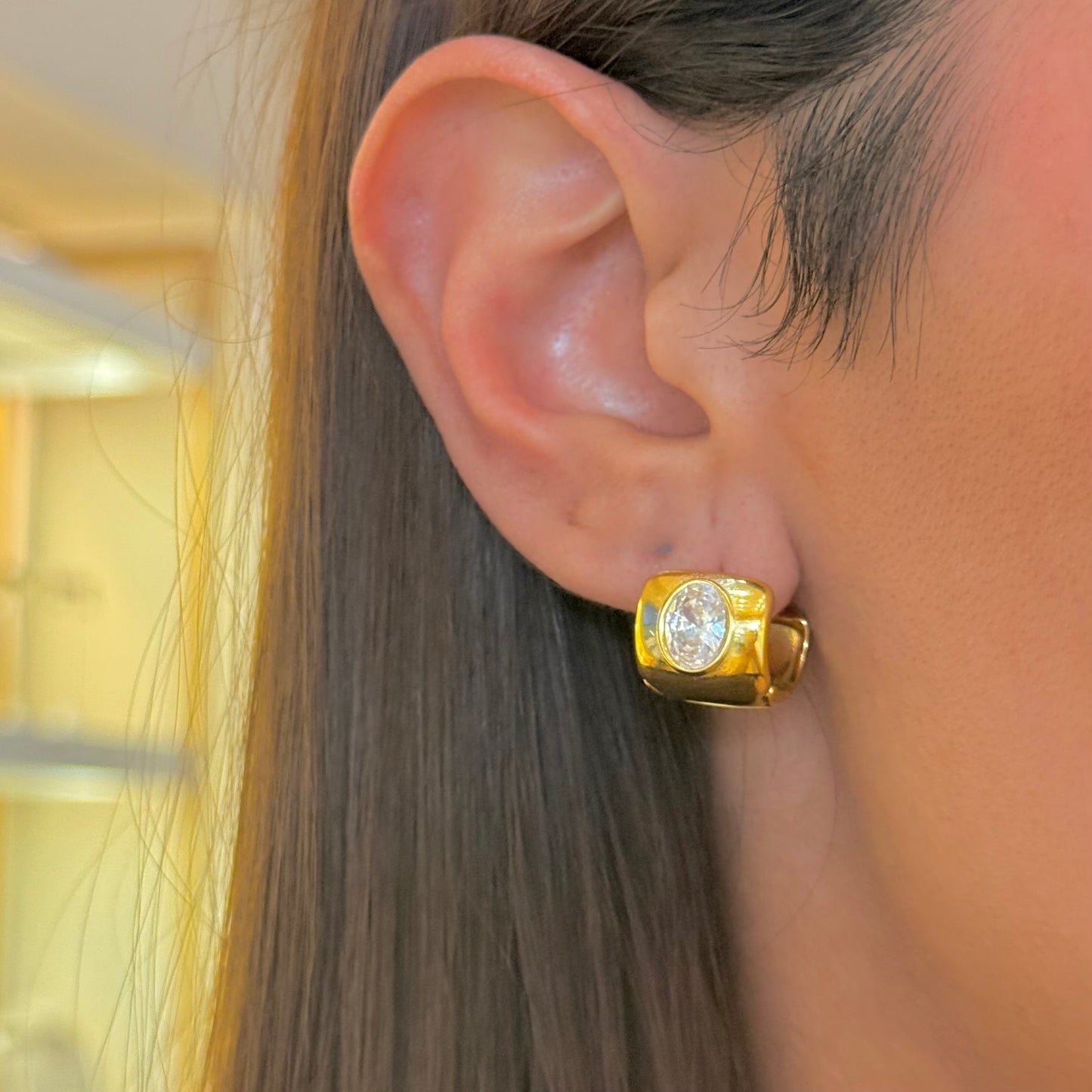 Mini Golden Hoops Oval Sarah