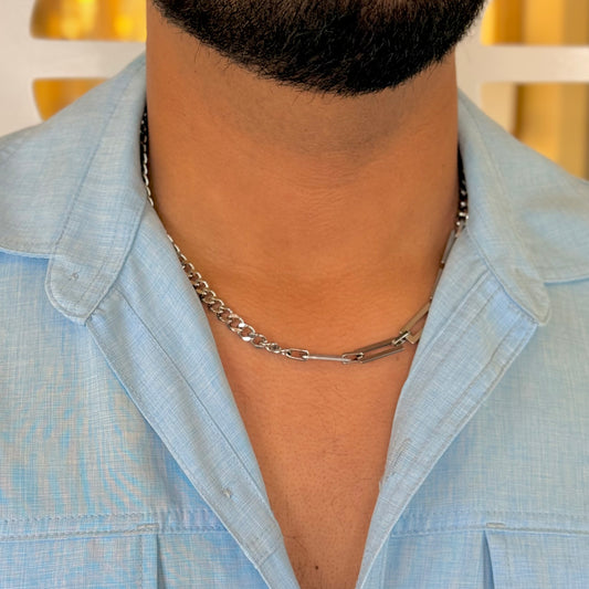 Edgy Silver Chunky Necklace