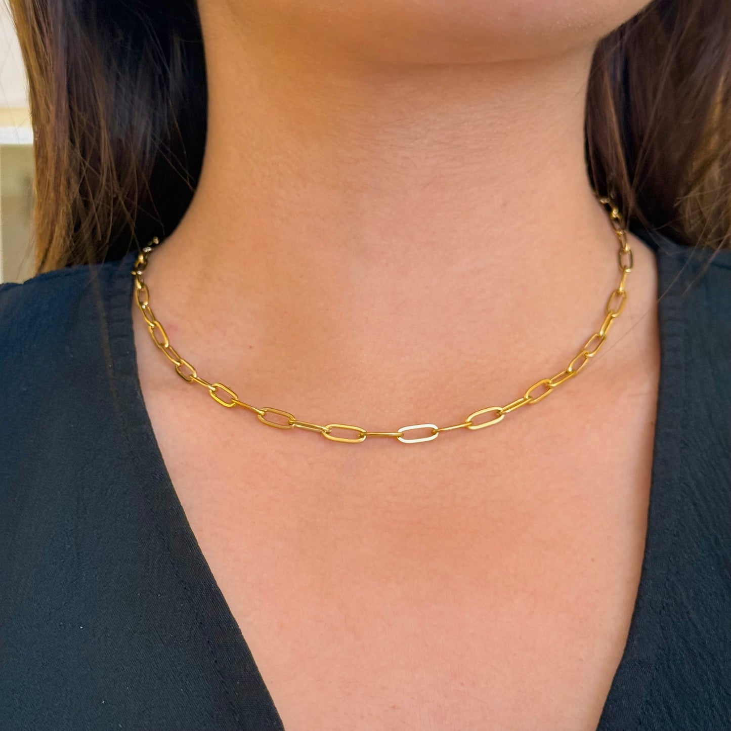 Golden Necklace Links Charm
