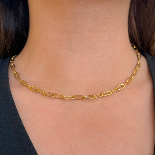Golden Necklace Links Charm