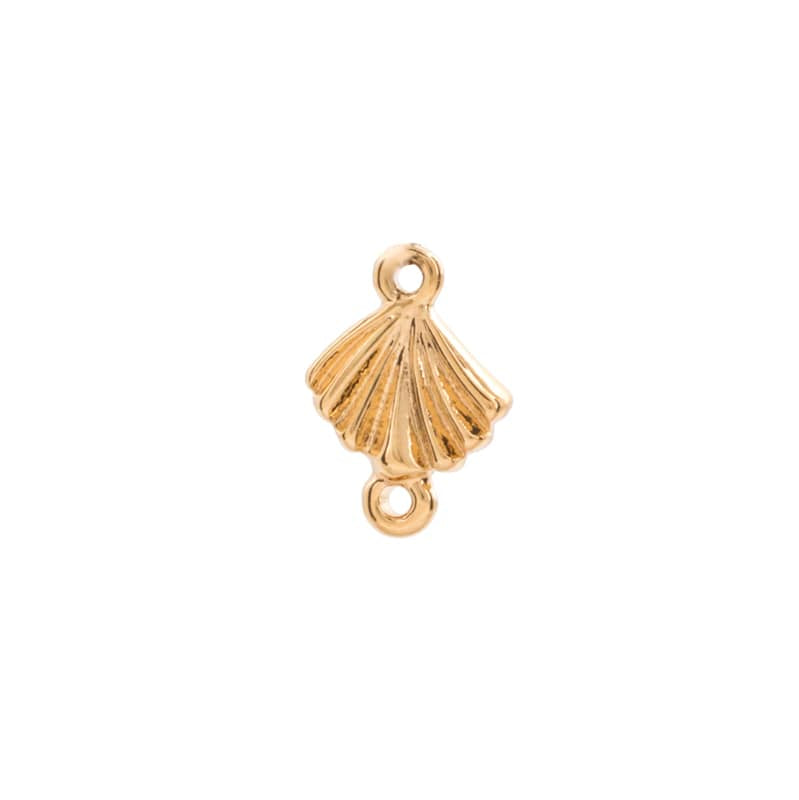 Textured shell charm with two handles