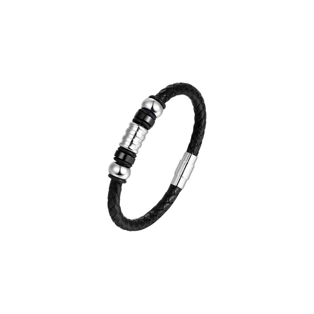 Strenght silver black bracelet