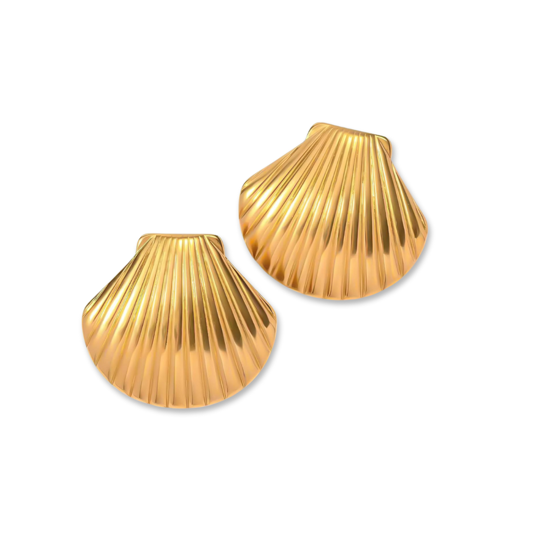 Golden seashell earrings