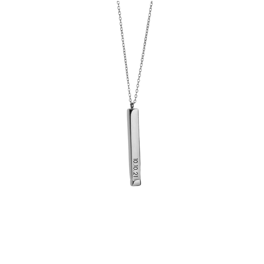 Collar mensaje secreto plata vertical