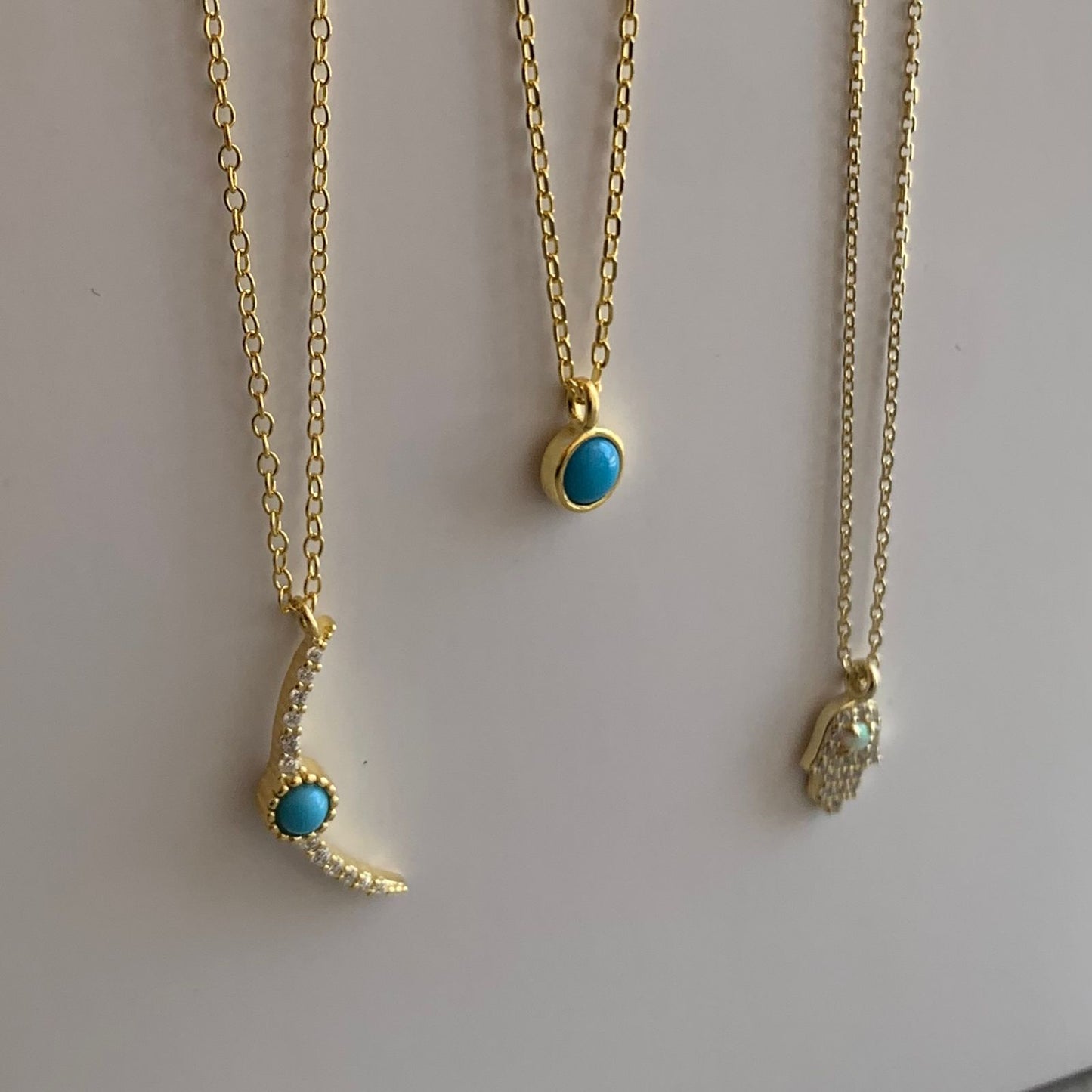 Waning moon shiny necklace