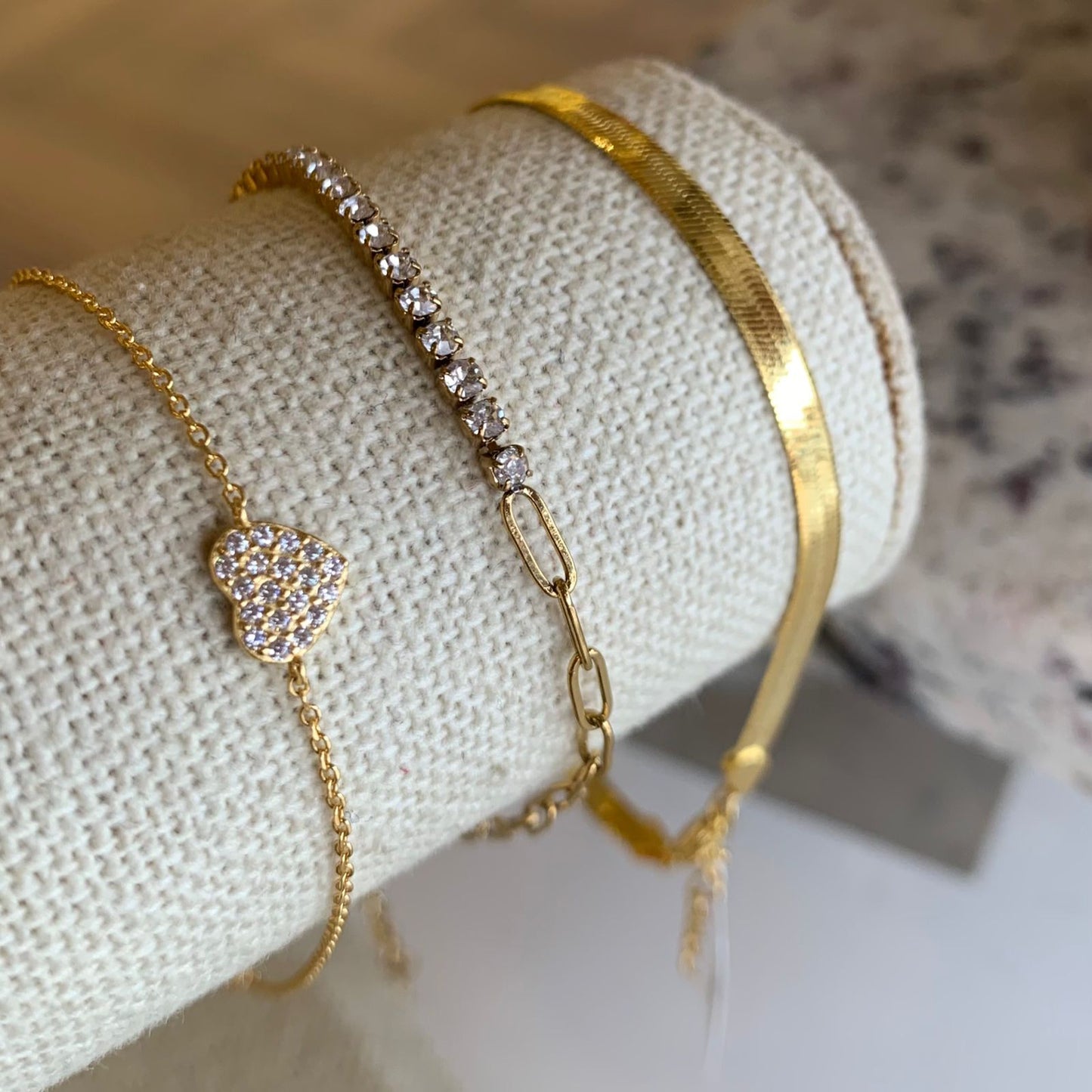 Tennis and figaro white bracelet