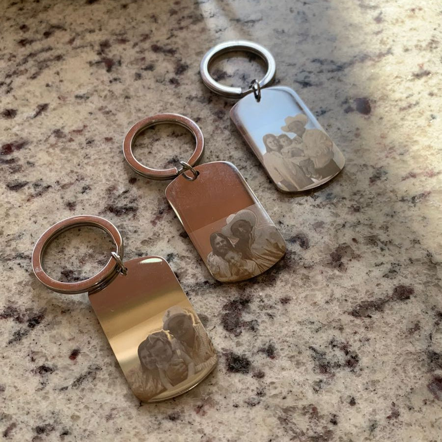 Golden Id Keychain