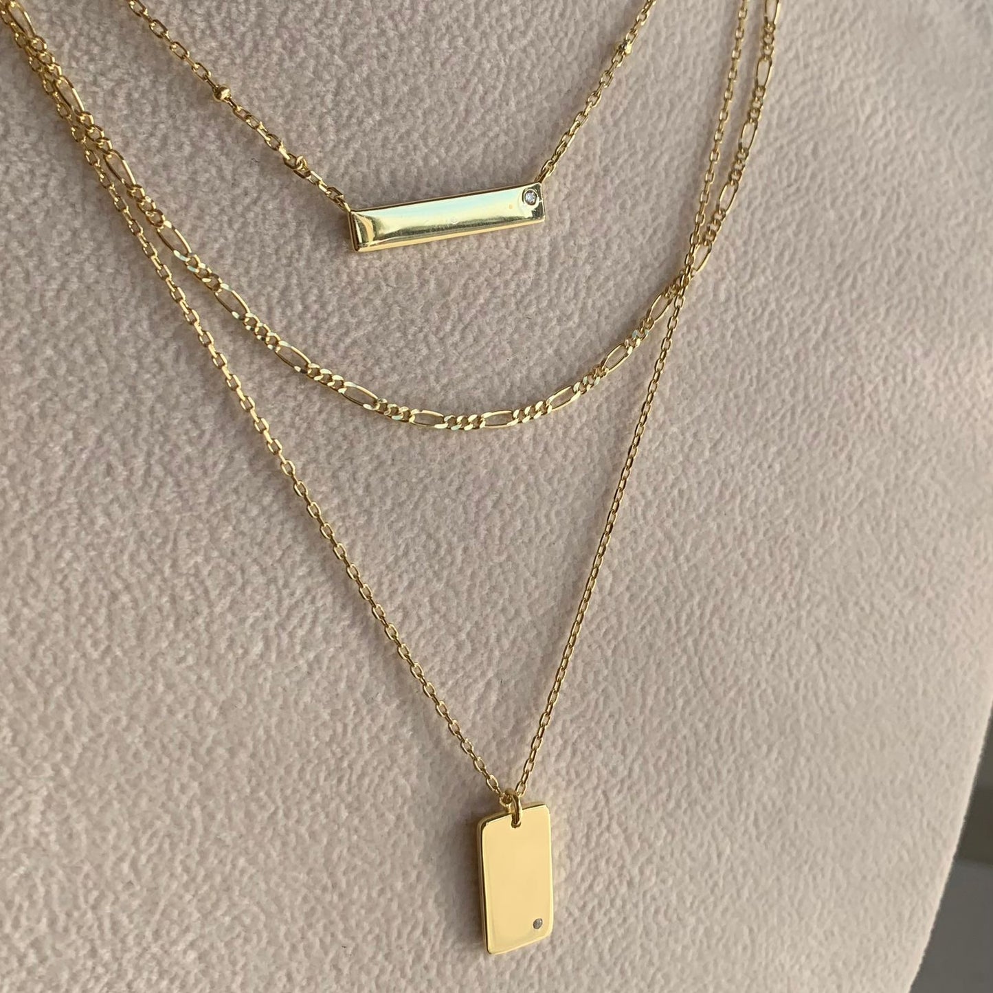 Triple boho golden necklace